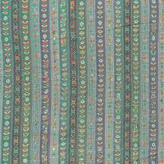 Green Georgette Digital Print with Embroidered Fabric