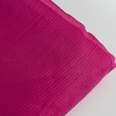 Dark Magenta Color Kota Doria Checks fabric