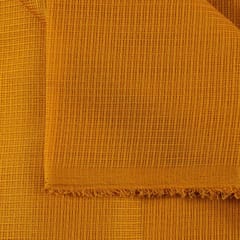 Mustard Yellow Color Kota Doria Checks fabric