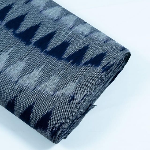 GREY WITH BLUE WHITE DESIGN fabric