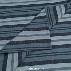 Grey Colour Cotton Rayon Multi Color Stripes (70Cm Piece)