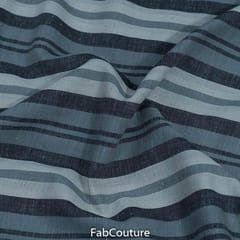 Grey Colour Cotton Rayon Multi Color Stripes (70Cm Piece)