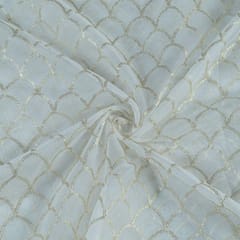 Dyeable Organza Sequins Embroidered Fabric