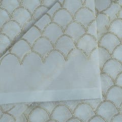 Dyeable Organza Sequins Embroidered Fabric