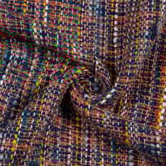 RED WITH MULTICOLOR STRIPES JACQUARD fabric