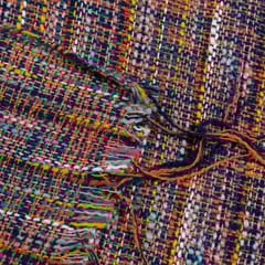 RED WITH MULTICOLOR STRIPES JACQUARD fabric