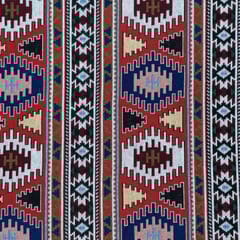 RED  WITH MULTICOLOR DESIGN JACQUARD fabric