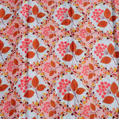 Light Grey Color Crepe Printed Fabric