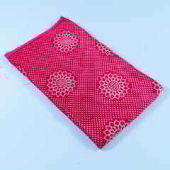 Majenta Color Mashru Silk Ajrakh Printed Fabric