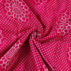 Majenta Color Mashru Silk Ajrakh Printed Fabric