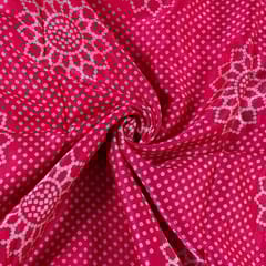 Majenta Color Mashru Silk Ajrakh Printed Fabric