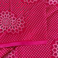 Majenta Color Mashru Silk Ajrakh Printed Fabric