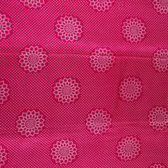Majenta Color Mashru Silk Ajrakh Printed Fabric