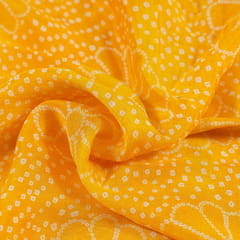 Yellow Color Chinon Chiffon Bandhni Print (1.40Mtr Piece)