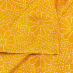 Yellow Color Chinon Chiffon Bandhni Print (1.40Mtr Piece)