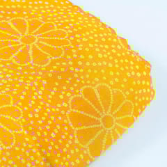Yellow Color Chinon Chiffon Bandhni Print (1.40Mtr Piece)