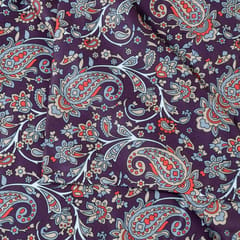 Purple Color Pashmina Printed Fabric