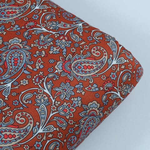 Brown Color Pashmina Printed Fabric