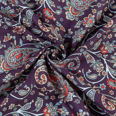 Purple Color Pashmina Printed Fabric