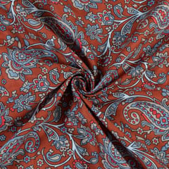 Brown Color Pashmina Printed Fabric