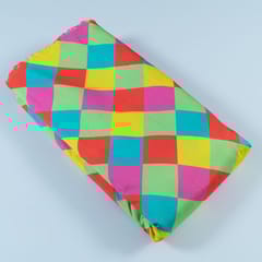 Multi Color Raw Silk Digital Printed Fabric