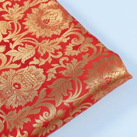 Red Color Brocade fabric