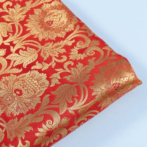 Red Color Brocade fabric