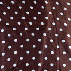 Brown Color Zara Satin Printed Fabric