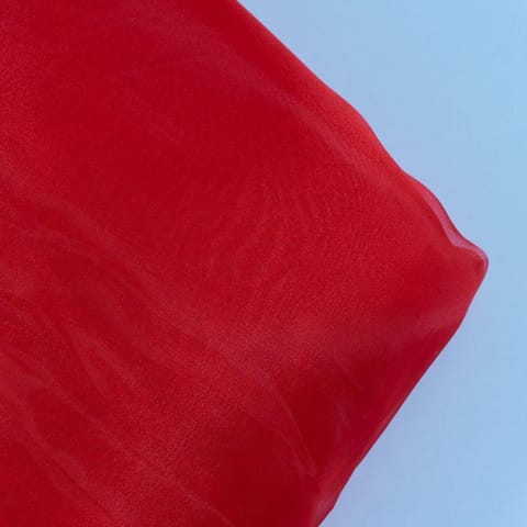 Red Color Poly Organza fabric