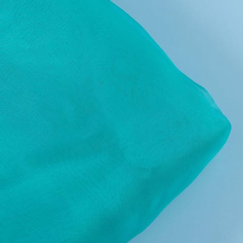 Sea Green Color Poly Organza fabric