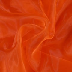 Orange Color Poly Organza fabric