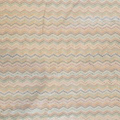 Lemon Color Georgette Embroidered Fabric