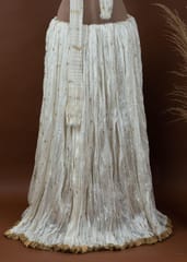 White Dyeable Art Silk Crush Fabric with Crush Art Silk Dupatta