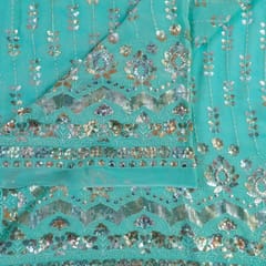 Dyeable Multi Color Georgette Sequins Embroidered Fabric