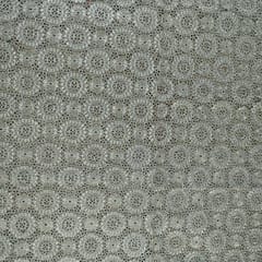 Net Cut Work Zari Embroidered Fabric (75Cm Piece)