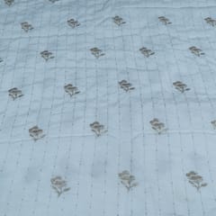 White Dyeable Crepe Embroidered Fabric (1.80Meter Piece)