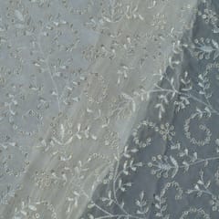 Dyeable Georgette Thread and Sequins Embroidered Fabric