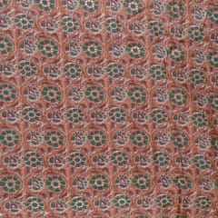 Rust Color Modal Chanderi Foil Printed Fabric