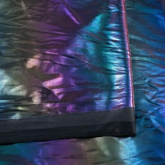 Black Rainbow Color Jersey Lycra Metallic fabric