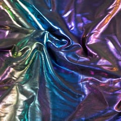 Black Rainbow Color Jersey Lycra Metallic fabric