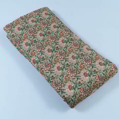 Sage Green Color Dola Silk Digital Printed Fabric