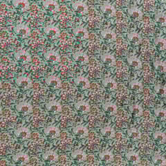 Sage Green Color Dola Silk Digital Printed Fabric