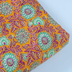 Haldi Color Dola Silk Digital Printed Fabric