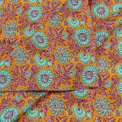 Haldi Color Dola Silk Digital Printed Fabric