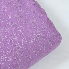 Move Color Georgette Thread and Sequins Embroidered Fabric