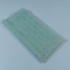 Powder Blue Color Net Embroidered Fabric(80Cm Piece)