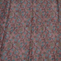 Onion Pink Color Crepe Printed Fabric