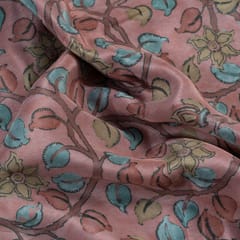 Onion Pink Color Crepe Printed Fabric