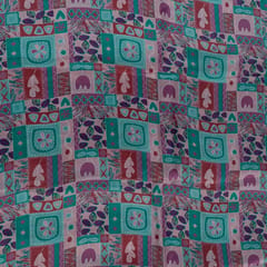 Peach Color Habutai Silk Digital Printed Fabric