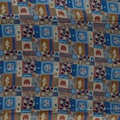 Fawn Color Habutai Silk Printed Fabric